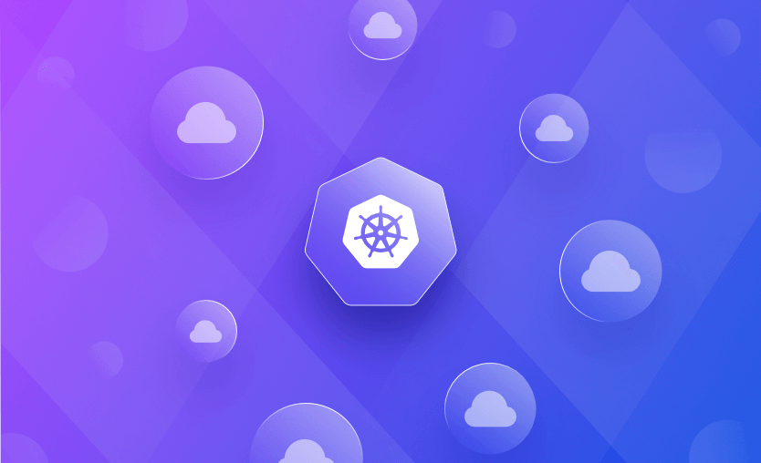 The picture features the logo for Kubernetes architecture.